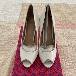 White Aldo Peep Toe Pumps (Never been worn)